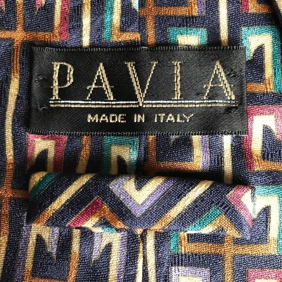 Pavia Italian Silk Men’s Patterned Tie - Picture 3 of 7